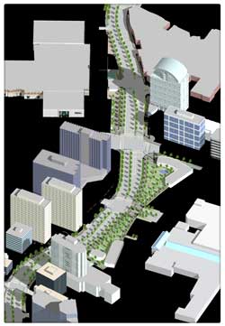 Portion of the full-length study rendering for the new boulevard